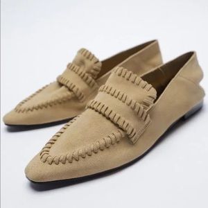 Zara split leather loafers - 7.5